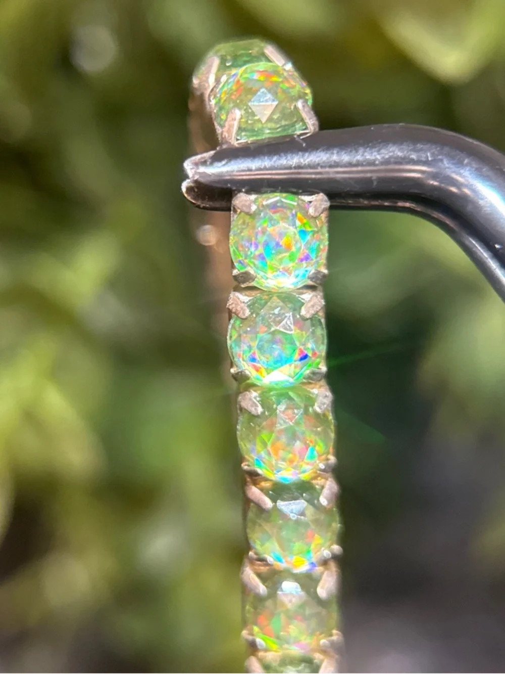 Designer-Inspired Lime Green Crystal Stretch Bracelet Set (E5)‎